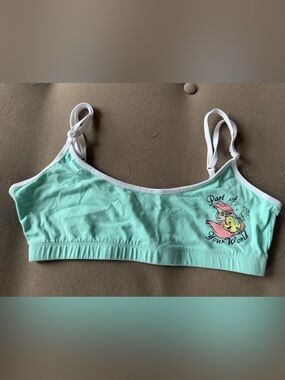 Disney Mint Green Princess Ariel “Part of Your Word” Bralette with White Trim